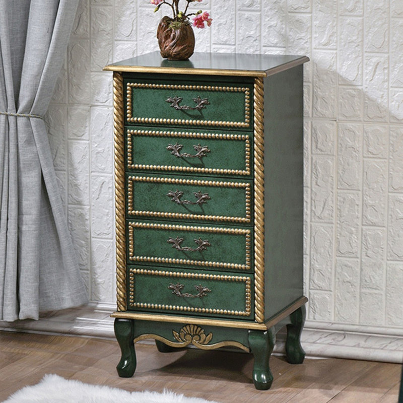 Armoire d'appoint en bois manufacturé vert massif