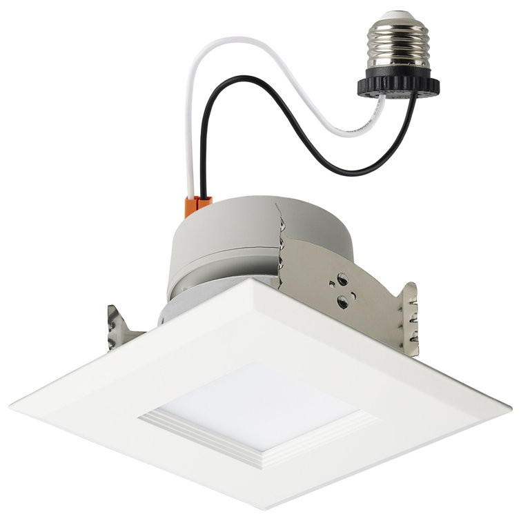 4" Square Selectable Color Temperature Dimmable LED Retrofit Recessed Lighting Kit