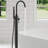 Single Handle Floor Mounted Freestanding Tub Filler with Hand Shower-107823701