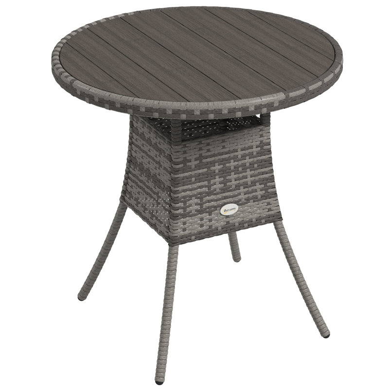 Outsunny 70 cm Outdoor Dining Table for Balcony, Garden Grey, 73" H x 70" W x 70" D