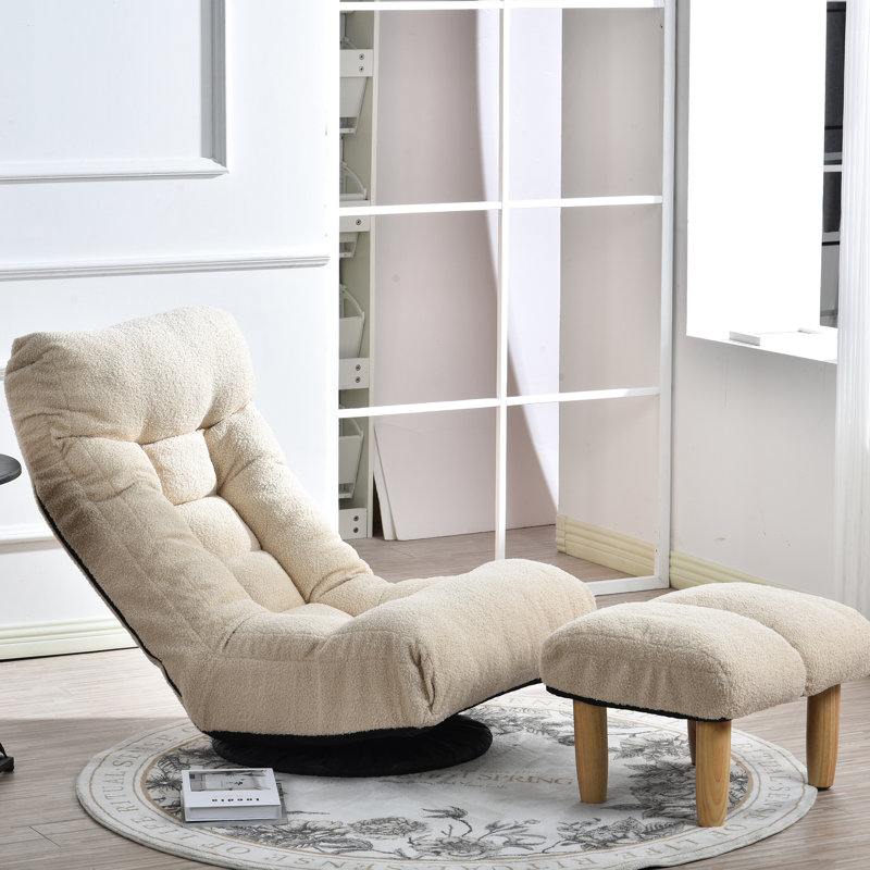Reclining Chair For Balcony Reading - Adjustable With 3 Backrests And 14 Headrests, Built In Spring Seat, Comfortable Ergonomic Design Japanese Style Single Quiet Moments Backrests, 360 Degree
