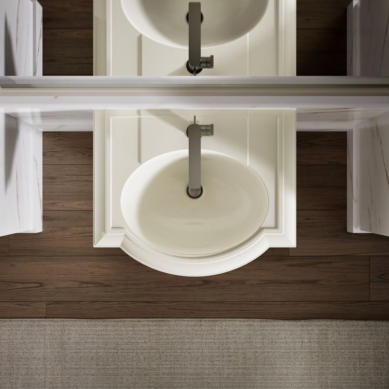 lavabo de salle de bain avec trop-plein 24" en céramique Devonshire®, Biscuit