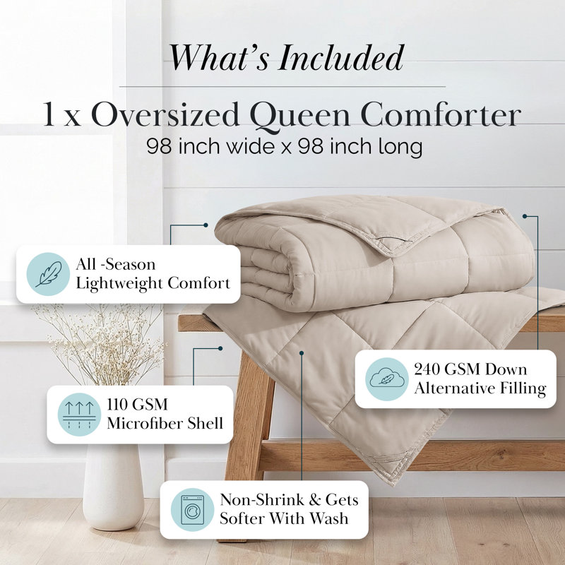 Édredon en duvet synthétique Southwest Fine Linens, Édredon grand, Os