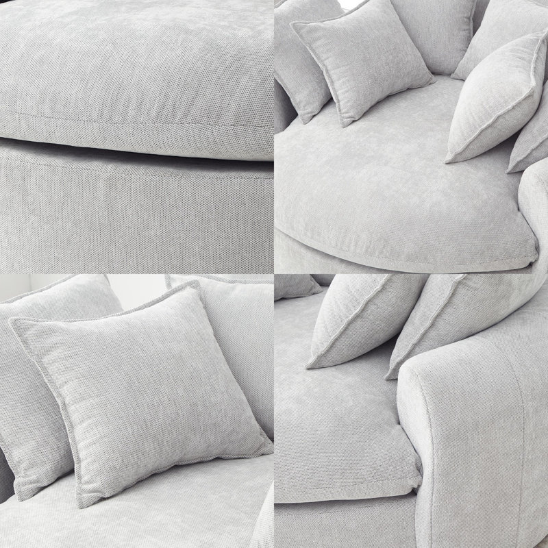 Canapé-lit rond à compression complète Boneless, Gris clair