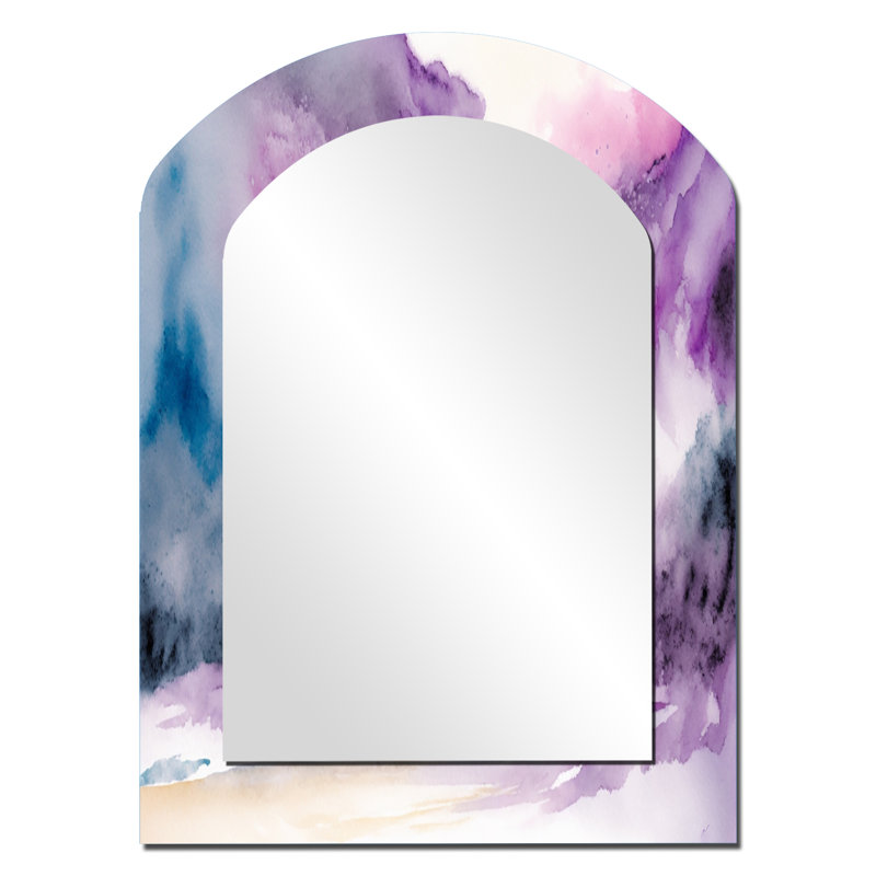 Violet Violet At The Horizon II - Miroir mural mauve moderne, 34 po x 25 po