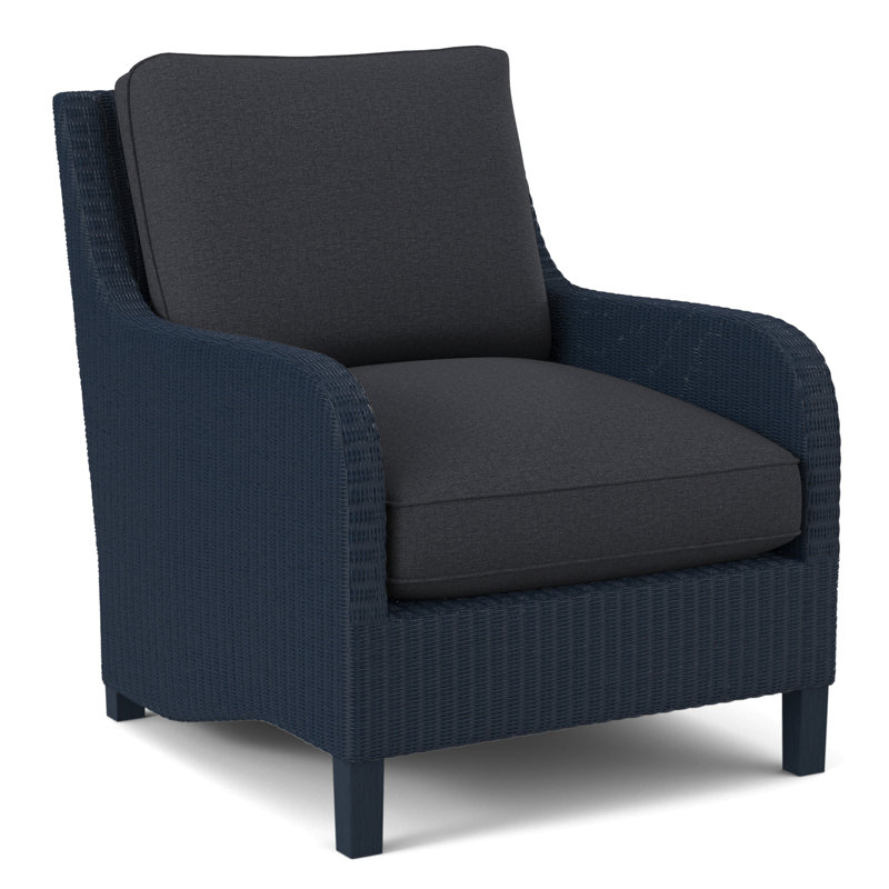 Gibraltar Armchair, Navy, Light Blue Performance Fabric; 0851-55