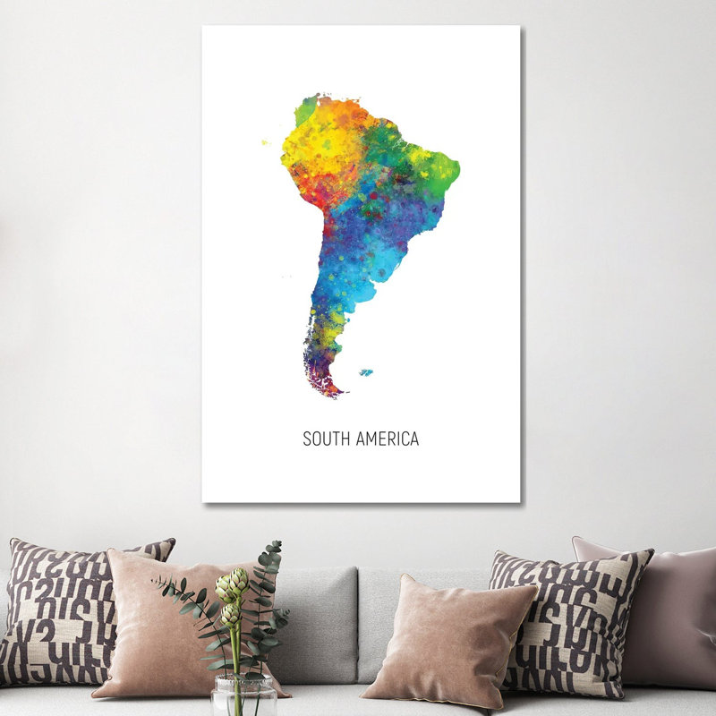 South America Map by Michael Tompsett - Wrapped Canvas Print, 152.5 cm H x 101.5 cm W