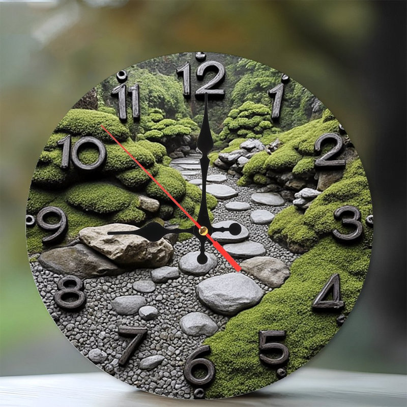 Zen Garden Stone Path Wall Clock