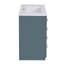 Meuble-lavabo 30 po avec lavabo en céramique - Bois massif bleu et 3 tiroirs pour le rangement des articles de toilette