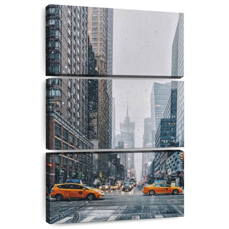 Masam Snowy NYC Street, H 38 po x l 24 po