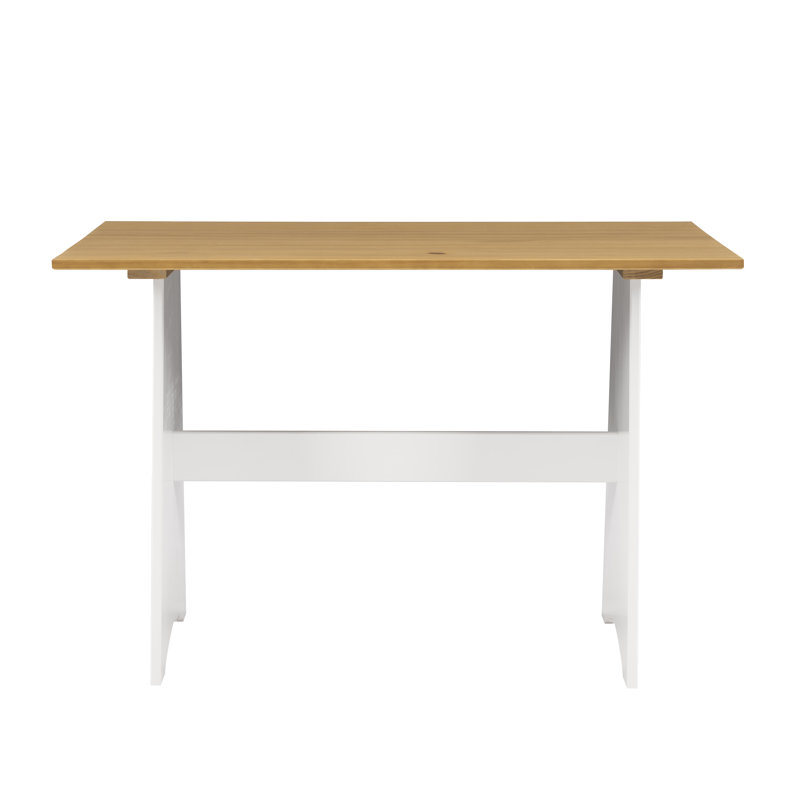Table en bois massif Belinda, Miel / blanc