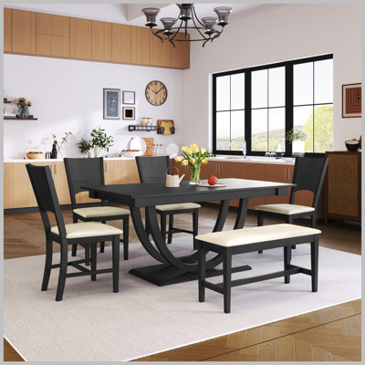 Hensen Rectangular 59'' L x 35'' W Dining Set -  Red Barrel StudioÂ®, EF895E61046749B98FD732102B25258F