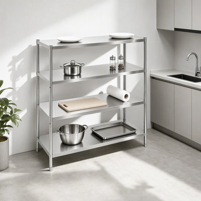 4 Tier Stainless Steel Adjustable Shelving
