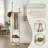 Freestanding Coat Rack With A Gold-tone Metal Frame And Marble Base, Suitable For Hats, Scarves, Jackets, And More