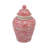 Pink & White Ceramic Chinoiserie Jar 12"
