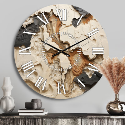 Horloge murale beige et brune
