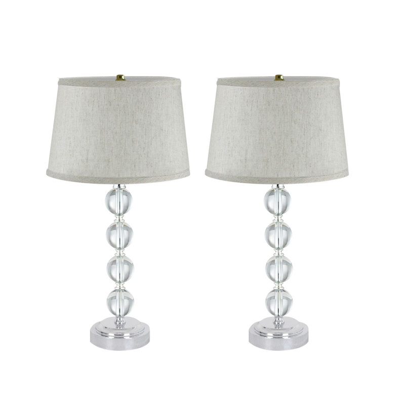 Lampe de table en verre, Crème