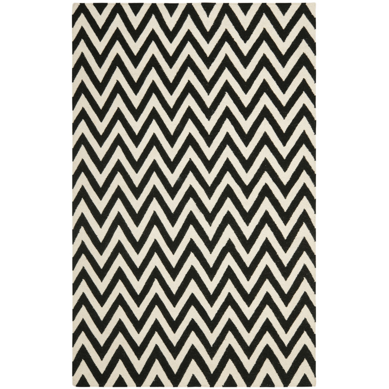 Besaw Chevron Wool Hand Woven Area Rug, Rectangle 152 x 244 cm