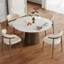 Ensemble de table de salle à manger à piédestal de taille moyenne avec chaises ergonomiques en similicuir-130030578-130030580-130030584