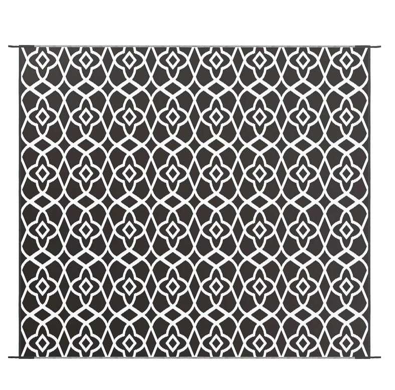 Tapis d'extérieur réversible pour camping-car et camping avec sac de transport