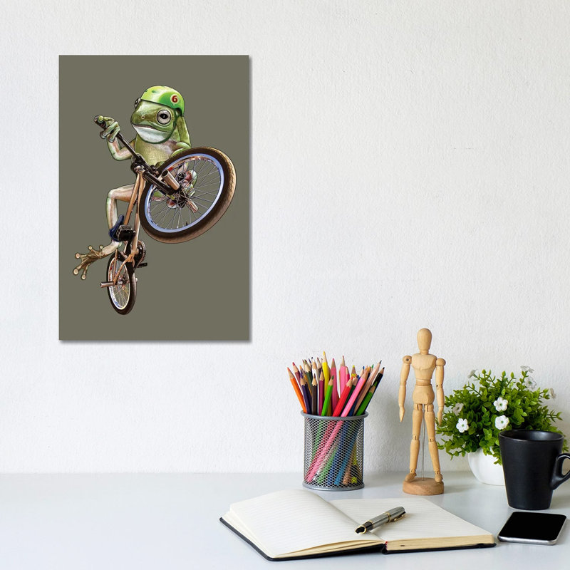 BMX Frog by Adam Lawless - Wrapped Canvas Gallery-Wrapped Canvas Giclée, 20.32 cm H x 30.48 cm W
