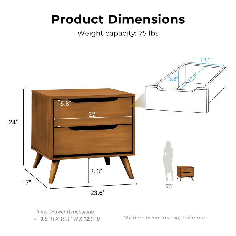 Stalter 3-Piece Bedroom Set, Queen, Oak, 3 Pcs: Bed, Nightstand, Chest