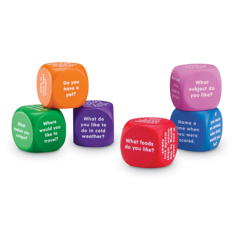 Ensemble 6 pièces de lettres de cubes conversation