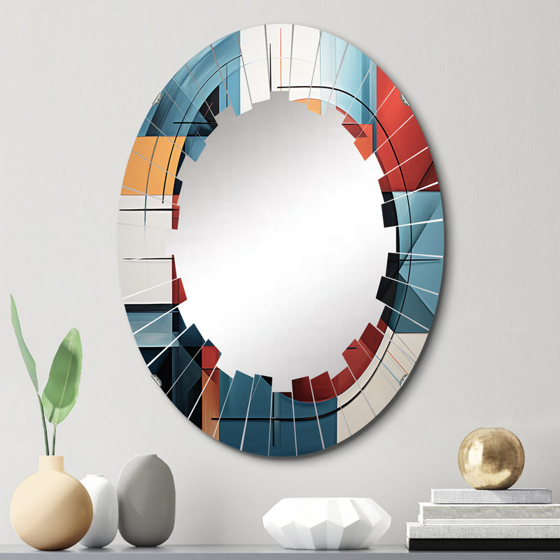 Hardedge Geometry II Oval Mirror, 30" x 20"