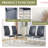 7-Piece Glass Top Dining Table Sets-852886372-852886373