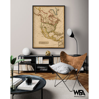 «North America 1817» par Vintage Cartes, impression de carte rétro américaine, Art mural de l'Amérique du Nord, grande carte américaine, décor de classe histoire