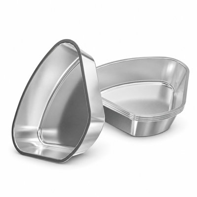 Set of 5 Replacement Stainless Steel Bowl Inserts for Smart Wet Food Feeder, 150g Capacity Each, Silver