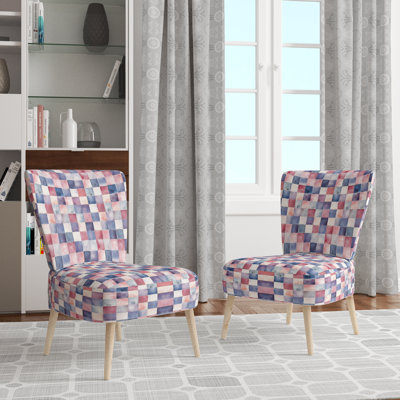 Chaise d'appoint Country Farmhouse - Chaise d'appoint bleue et rouge à carreaux