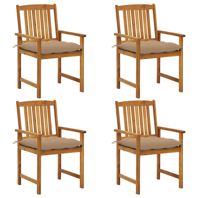 Chaise de patio avec coussins Dederang, Beige, Brun
