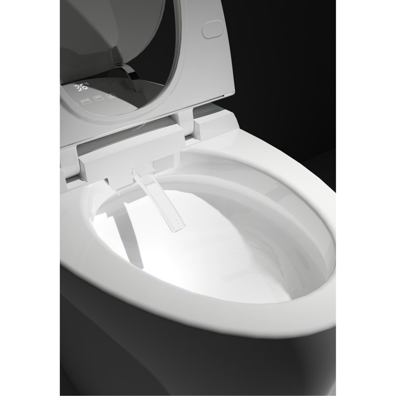 Bidet Included Smart Toilet, Auto Open/Close, Foot Sensor Operated, Siphonic Flushing, Led Display, Bathroom Essential Embedded Open/Close Seat, Sensor, 1.28 Warm Air Dryer, Upgrade