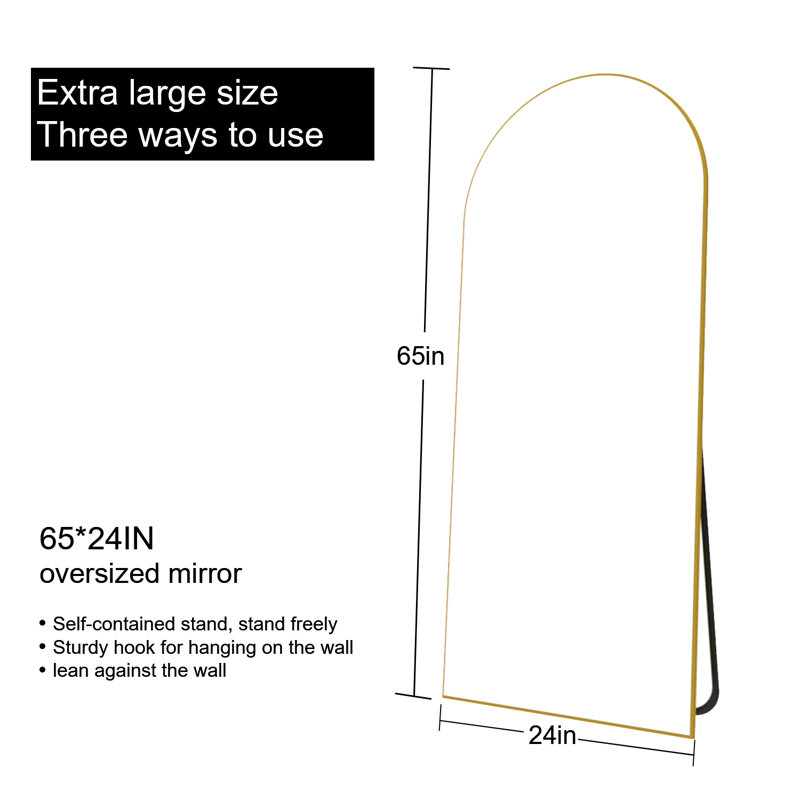 Alvy Arch Mirror, Gold, 65" x 24"