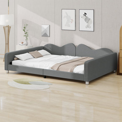 Upholstered Daybed With Cloud-Shaped Backrest