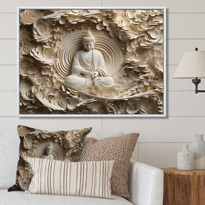 Simple Buddhism Statue I On Canvas Print
