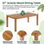 Ensemble de salle à manger en bois 67 po, table rectangulaire avec 4 fauteuils en rotin pour piscine, jardin et jardin-69196954