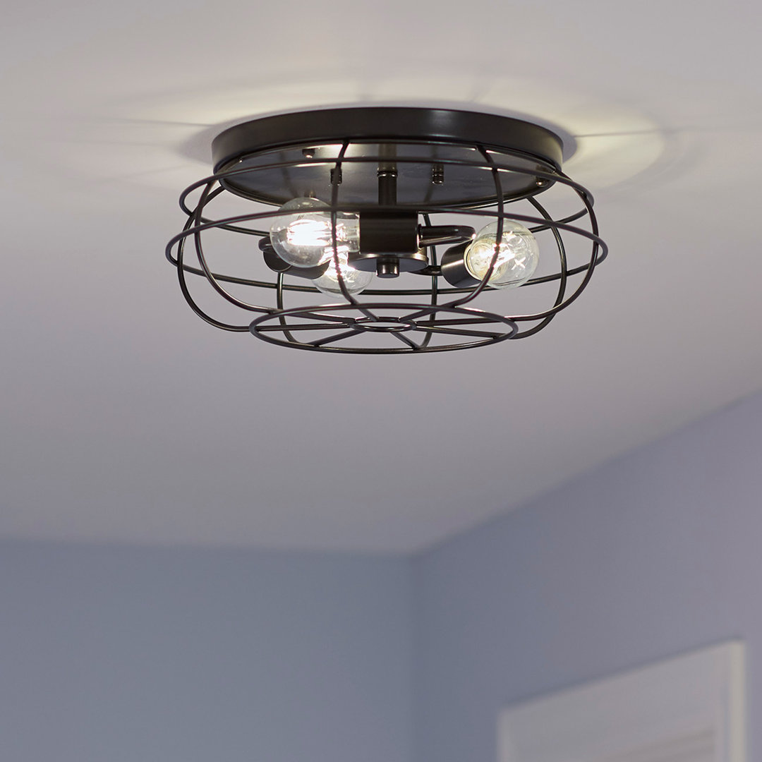 Sievers 3 - Light 15" Flush Mount Breakwater Bay Shade 