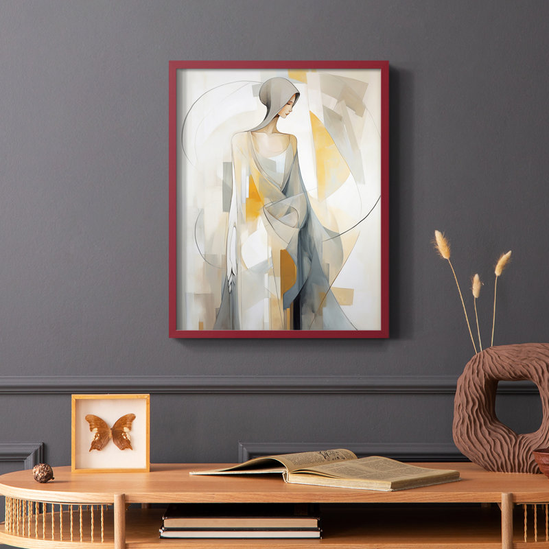 WOMEN Series CXLII - reproduction encadrée de qualité supérieure - prête à être accrochée - aucun clou requis, Cadre rouge
