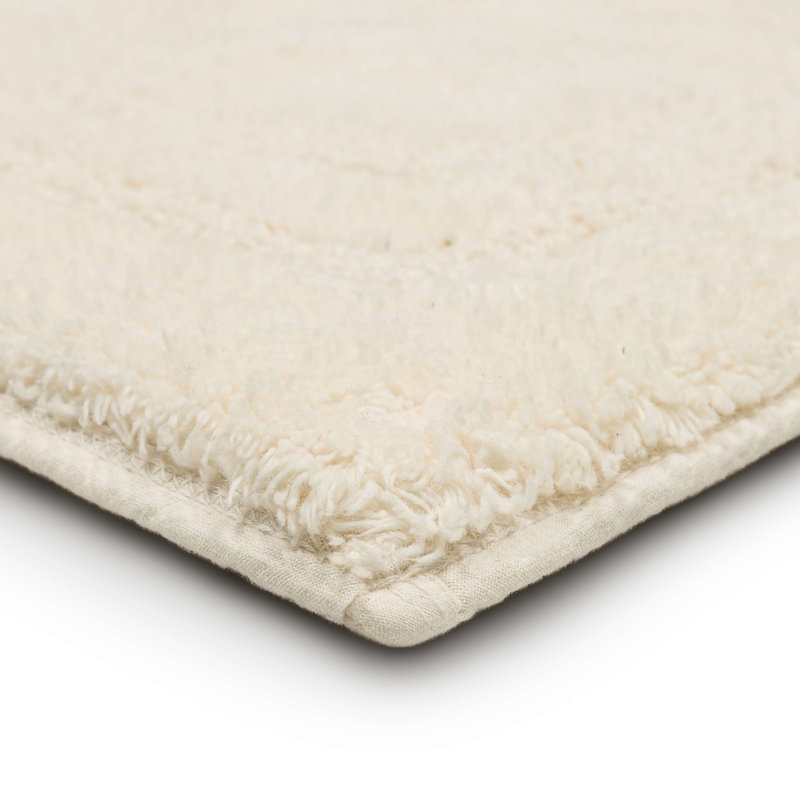 Kail Plush Stain/Fade Resistant Machine Washable Bath Mat, 17" W x 24" L, Natural