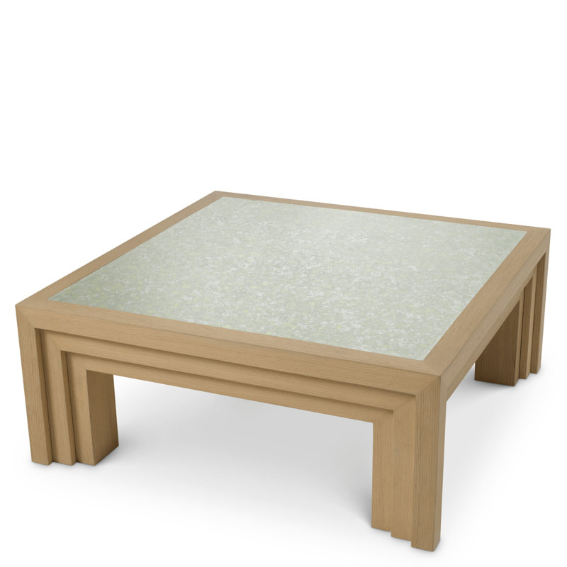 Metropolitan Glass Coffee Table, Natural Oak