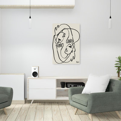 Art mural abstrait contemporain connecté