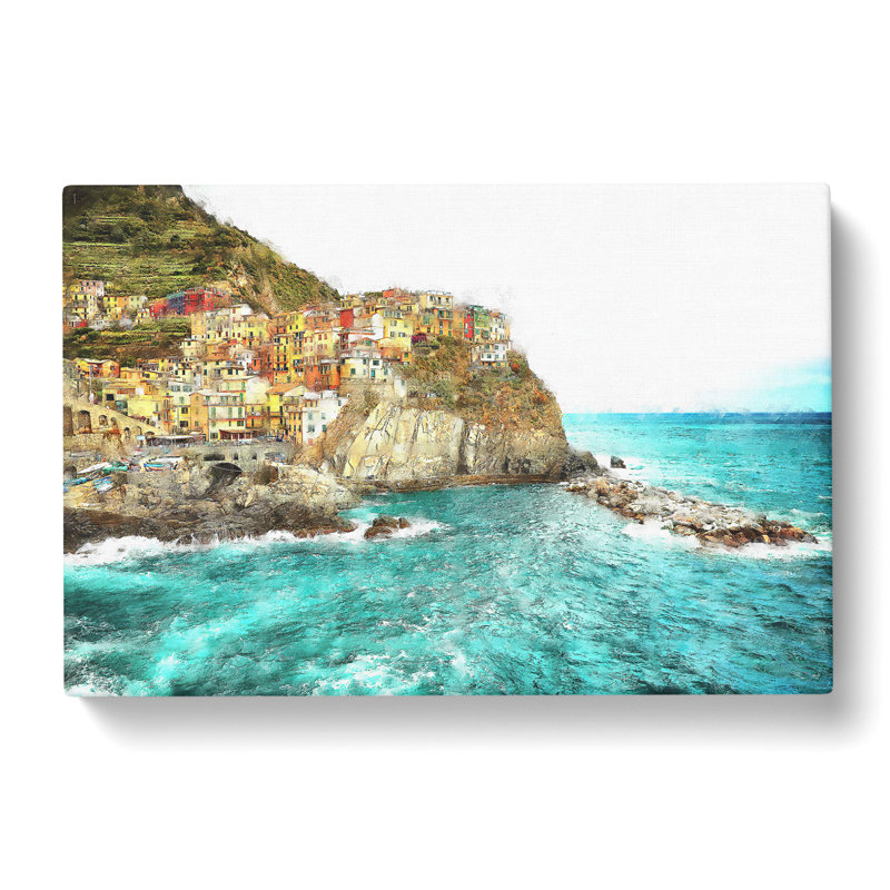 Manorolo Cinque Terre in Italy - Wrapped Canvas Photograph Print, 35cm H x 50cm W x 3cm D