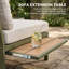 Ensemble de conversation modulaire de patio 4 pièces avec table basse à coussin amovible, ensemble de conversation modulaire avec table de bout pour 4 personnes-1523150847