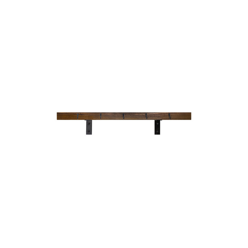 Rayne Plate Display Shelves With Hooks, Honey, 36/3/2
