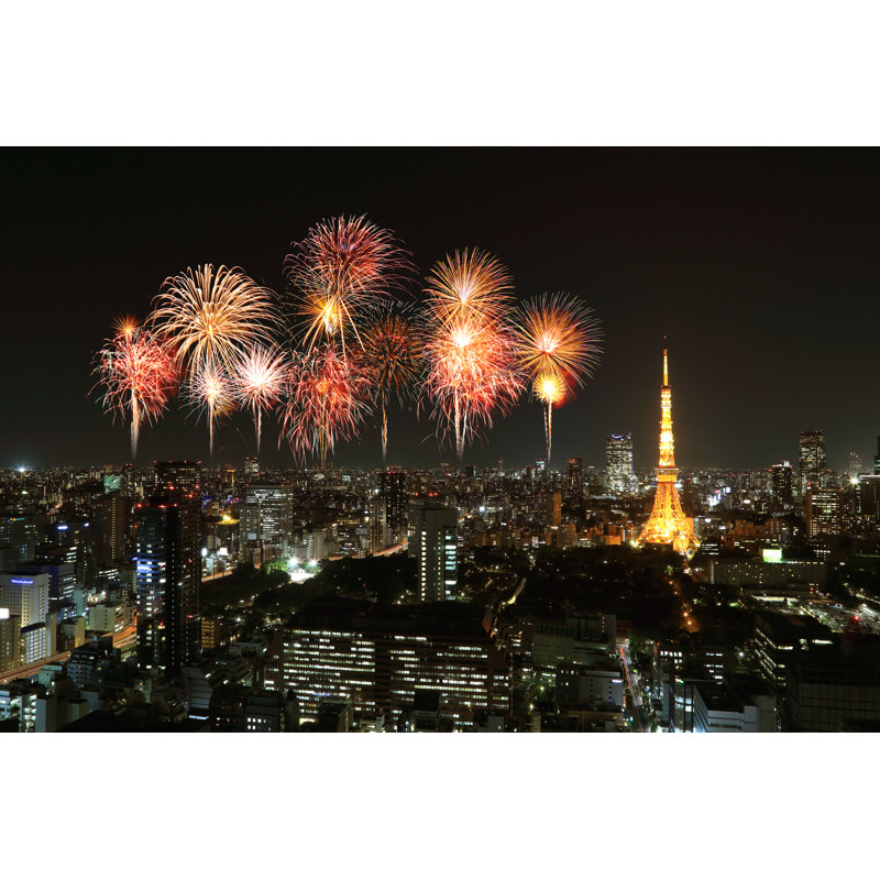 Cearfoss Fireworks - Wrapped Canvas Print, 61cm H x 91cm W x 3.8cm D