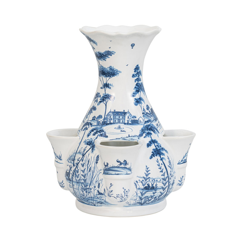 Country Estate 11.5" Tulipiere Vase- Delft Blue