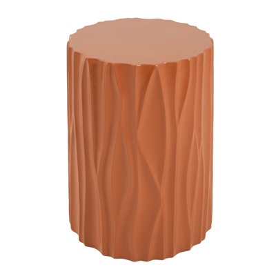 Kyra Modern Coastal MGO Outdoor Side Table with Sculptural Wavy Fluted Base