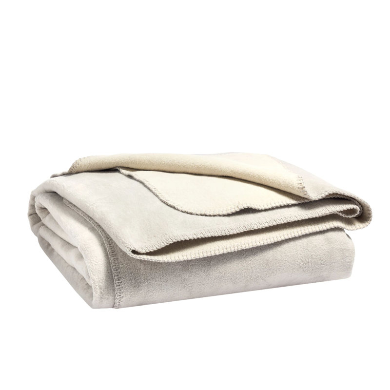 Faro Fleece Natural Blanket, Full/Queen Blanket, Gray